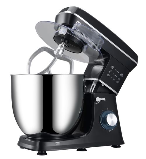 mawaa MixMaster Küchenmaschine MK2-2410-BS | 1400 W | 10 L Edelstahlschüssel | Schwarz