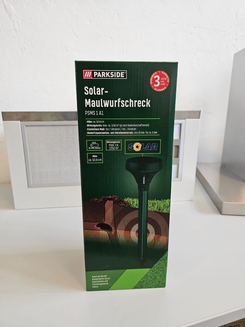 Solar Akku Maulwurfschreck 750m² vertreibt Maus Maulwurf Wühlmaus IP44 3-Modi