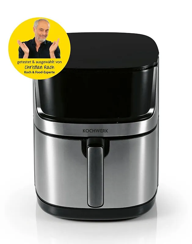 Rachs KOCHWERK hot air frituse 7,5L | Digital airfryer with touchscreen & timer function | 10 programs & 1 DIY program | Frying food without oil - low fat | With non-stick coating | 2200W | DE