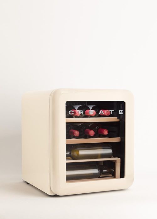 CREATE Winecooler RETRO M | 12 Flaschen | 48L | Cremeweiß | Retro-Vintage Design | 0,75L Flaschen | Neuware
