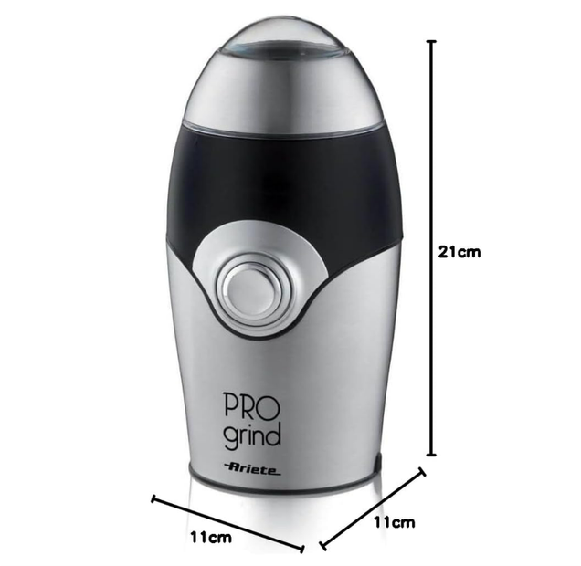 Ariete 3016 Pro Grind Kaffeemühle | 150 W | Edelstahlklingen | 35 g Fassungsvermögen | DE Lager