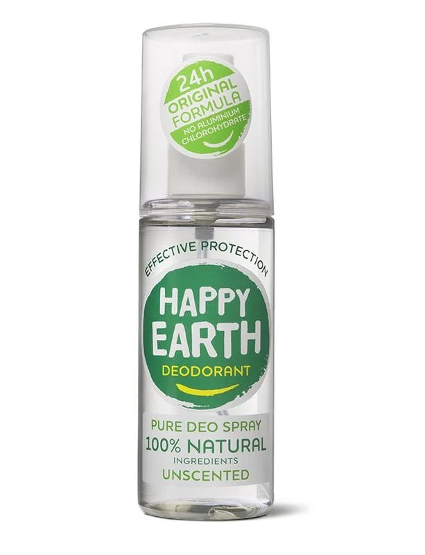 Happy Earth Pure Deospray – Without fragrance | 100 ml | Vegan & Natural Based | Warehouse DE