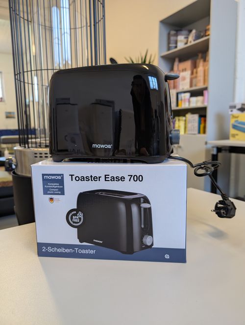 MAWAA MTO-32512-BK 2 disc toaster 700 W with 6 tangent steps, automatic shut-off & crumbling drawer