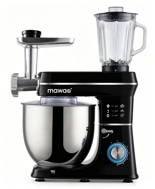 mawaa Küchenmaschine MX2-2415-BS | Elektrische Küchenmaschine | Vielseitiger Küchenhelfer  | Schwarz