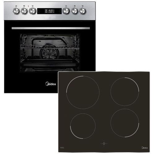 Induction heart set with built-in stove + hob | 7100 W | Black | New | Available