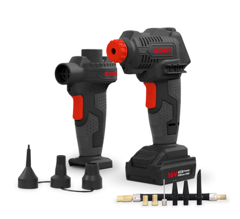 ROWI DKL 141 A Set - Wireless Battery Compressor & Air Pump, 14-part