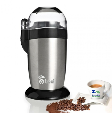 Trevi Cafcafè Electric Coffee Mill | 120 W | 80 g | Stainless Steel Case | Safety Lid | For Coffee, Nuts & Spices | DE Warehouse