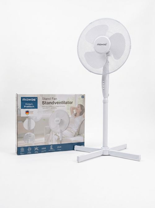 mawaa stand ventilator MFN-12616-WH |16 inch | 40 W | 3 speed levels | 70° oscillation | height adjustable | 54.92 dB | White | UVP 59.00 € | DE