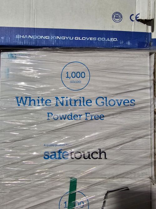 safetouch white nitrile gloves powder-free